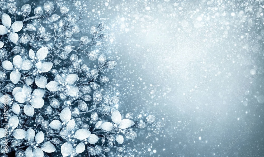 Poster a snowflake with a blue background