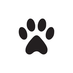 Cute Black and White Cartoon Paw Print Design.eps