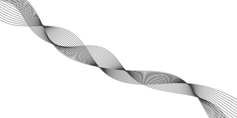 Abstract vector blue wave lines on white background. Digital frequency track equalizer. Modern technology background, wave design. Vector illustration. 