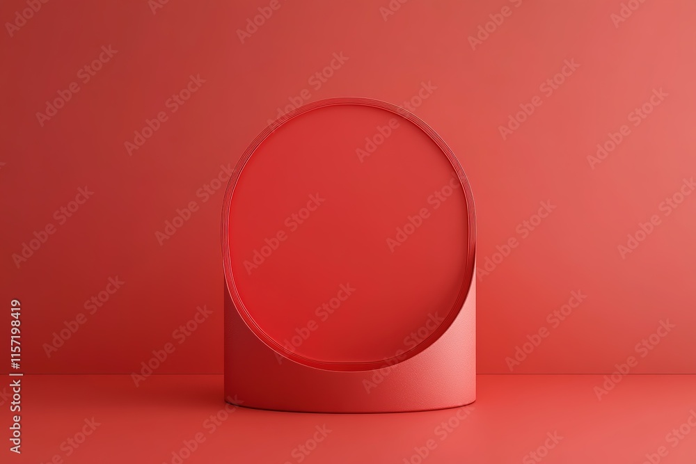 Aufkleber circular shape contrasts with smooth backdrop, creating bold min