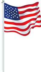 Fototapeta premium USA flag. American flag. American flag blowing in the wind