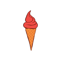 Hand-Drawn Ice Cream Cone Art Perfect for Summer and Sweet Treat Illustrations
