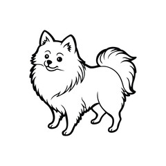 Fototapeta premium illustration of a dog pomeranian silhouette