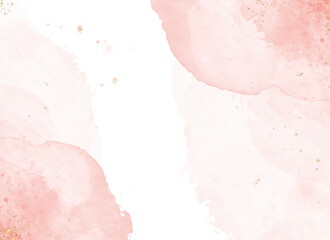 Pastel pink watercolor paint brush glitter for wedding elements. or card templates for greetings or invitations on valentines Day background.Colorful hand painted texture.