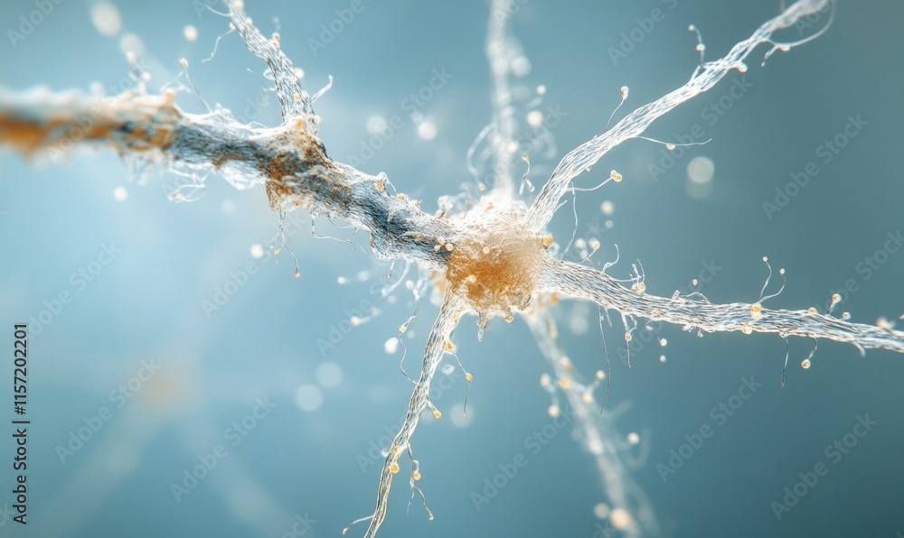Poster a neuron with a white blob on it