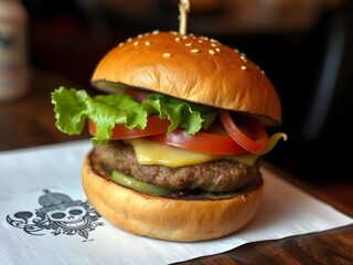 hamburger on a plate