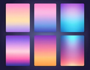 Fototapeta premium Six Gradient Color Palette Samples Displayed