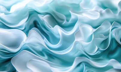 Obraz premium A blue and white fabric with a wave pattern