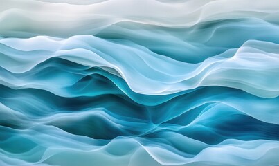 Obraz premium A blue wave with white streaks