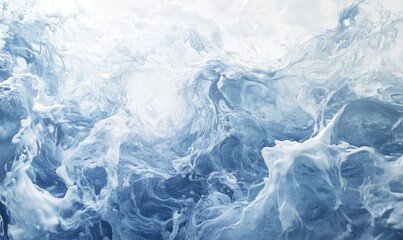 Obraz premium A blue and white painting of a wave