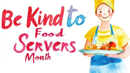 Watercolor Illustration for Be Kind to Food Servers Month