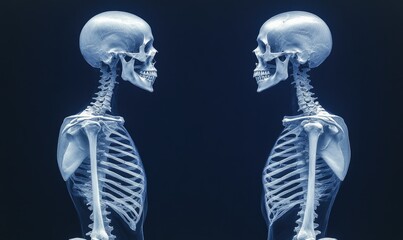 Two skeletons are shown side by side