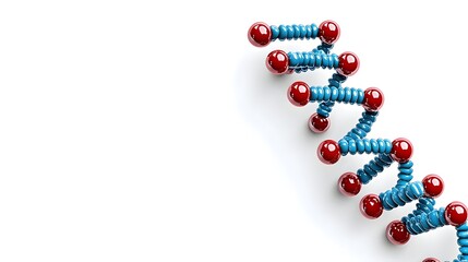 Abstract Molecular Structure with Red and Blue Components Curved Line