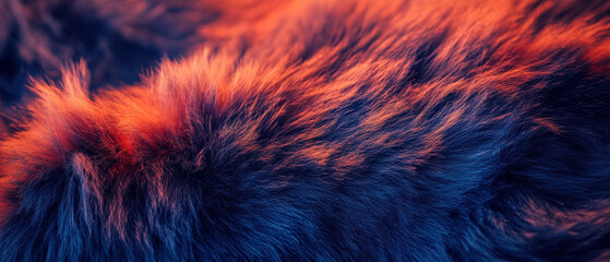 Naklejka premium Vibrant synthetic fur texture with cinematic appeal showcasing rich colors and depth