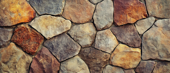Obraz premium Cinematic view of natural stone texture showcasing vibrant earth tones and intricate patterns