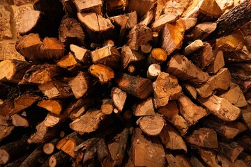 Stacked Firewood: Rustic Warmth and Texture