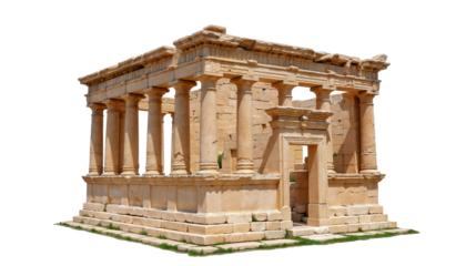 Ancient temple isolated .Generative AI tools