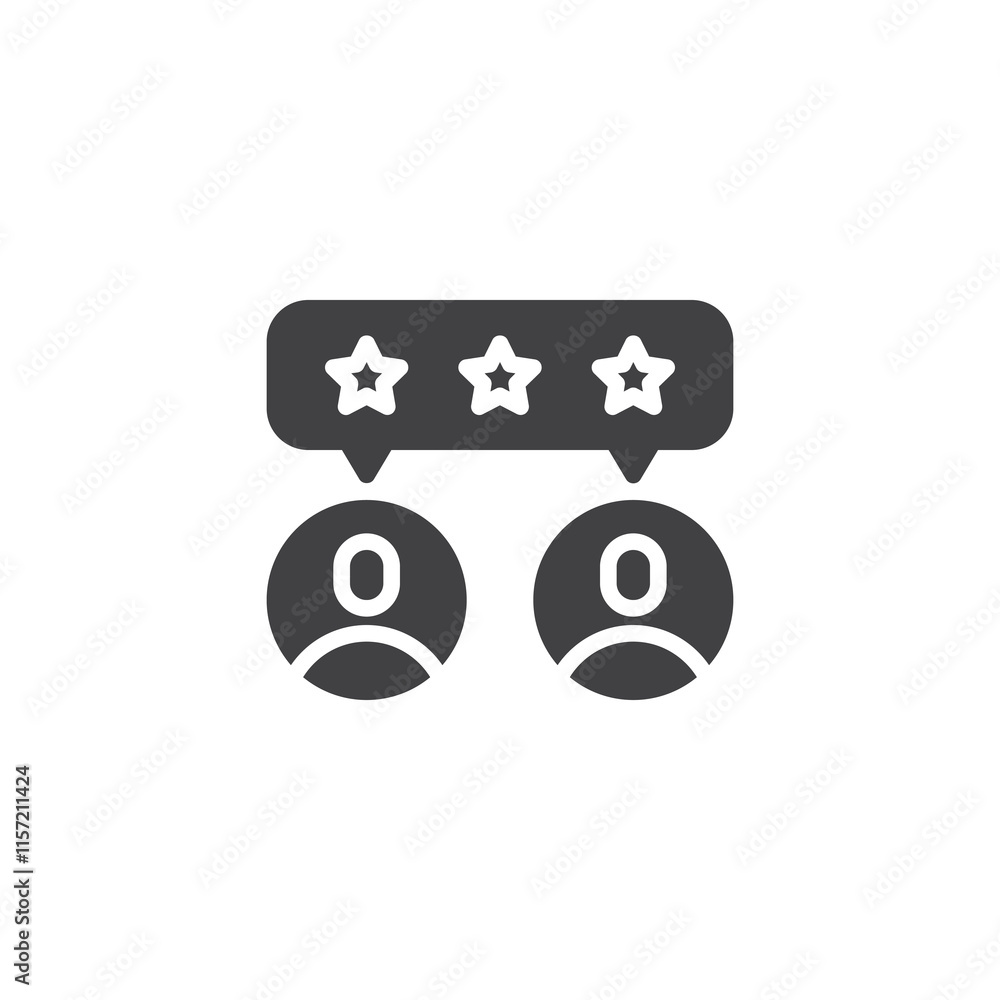 Poster two profile and speech bubble with stars vector icon