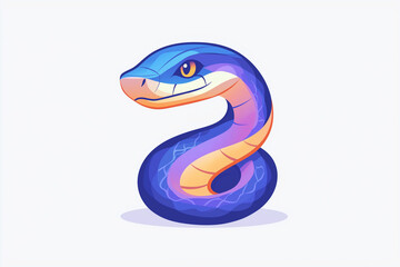 Fototapeta premium Chinese zodiac, snake, blue snake, happy new year, New year, seasonal greetings, 2025