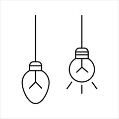 Naklejka premium PrintLight bulb icon on white background. Idea symbol. Electric lamp, light, innovation, solution, creative thinking, electricity. Outline, flat and colored style.
