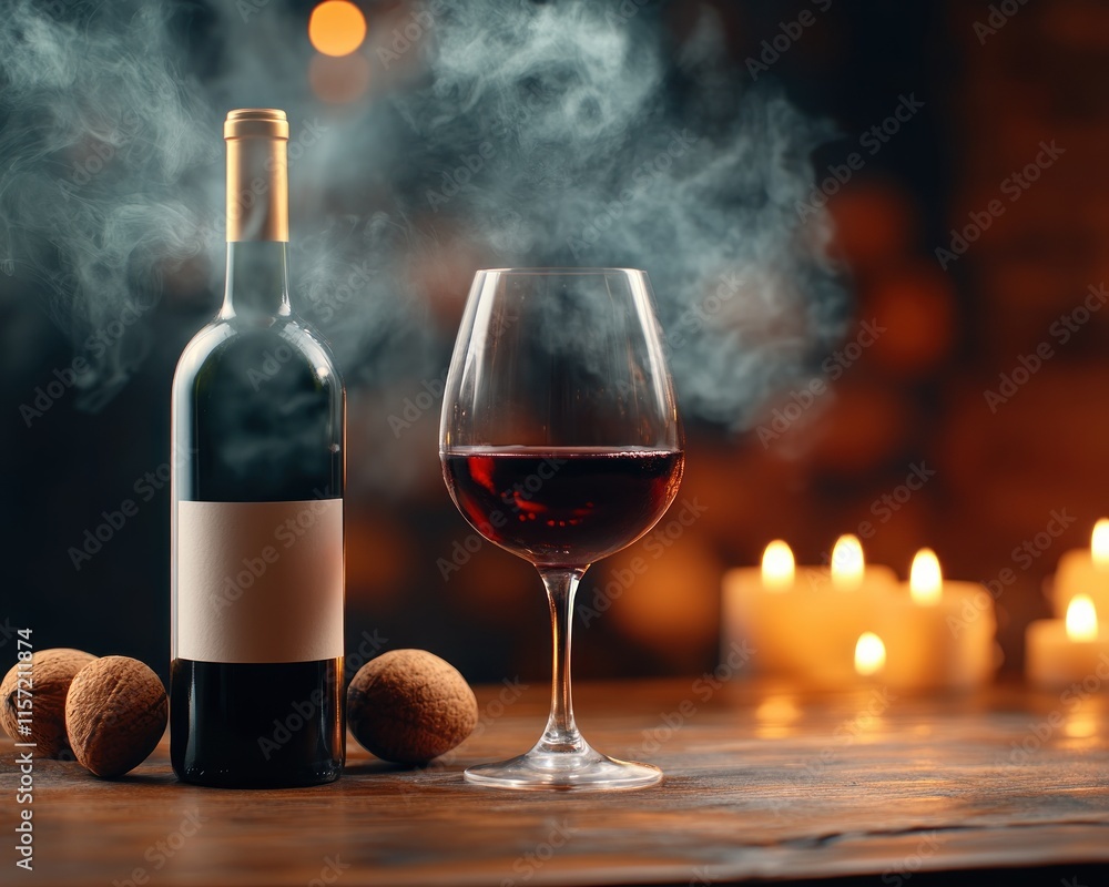 Poster experience an intimate evening with this captivating close-up of a romantic setting candlelight danc