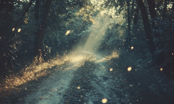 A road with a forest in the background