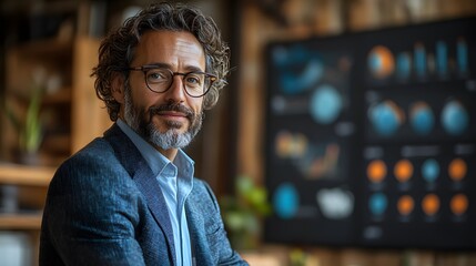 Fototapeta premium A business executive presenting strategies for entering new demographics