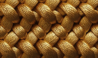 A gold rope is twisted and knotted