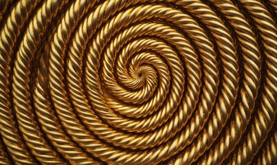 Fototapeta premium A gold rope is twisted into a spiral