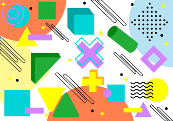 Background with stylish colorful geometric shapes