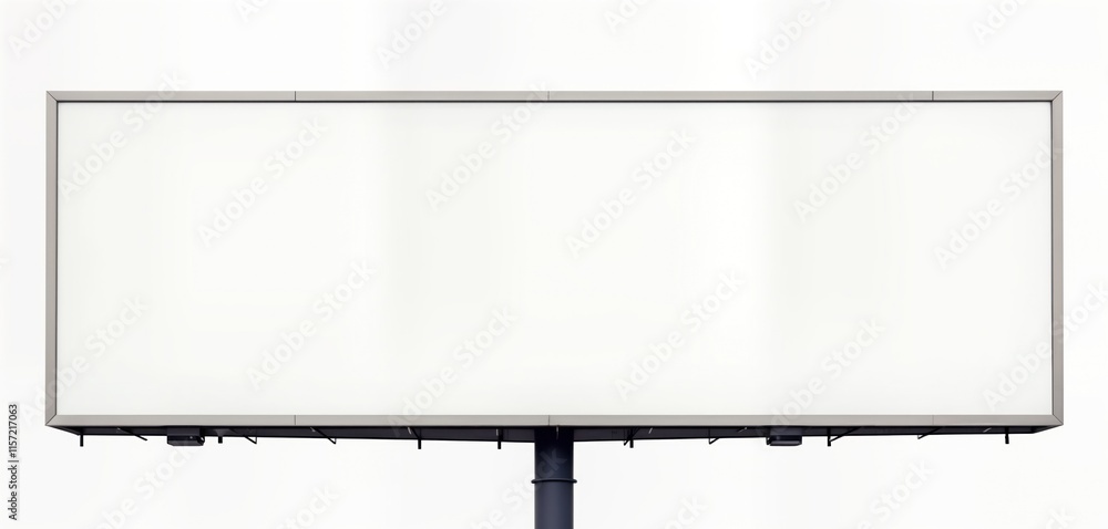 Poster blank billboard against white backdrop. empty canvas for marketing design. urban scene. large size a