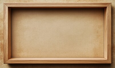 Fototapeta premium A wooden frame with a white background