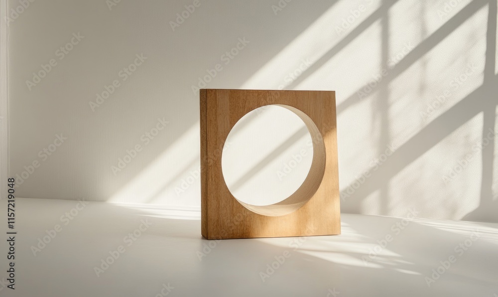 Poster a wooden object with a hole in the middle
