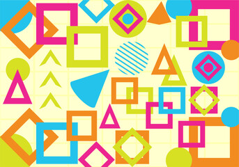 Flat geometric background with empty space vector design