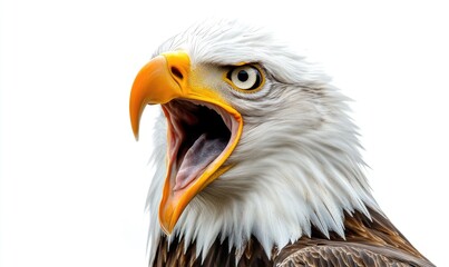 Obraz premium A large eagle with an open beak