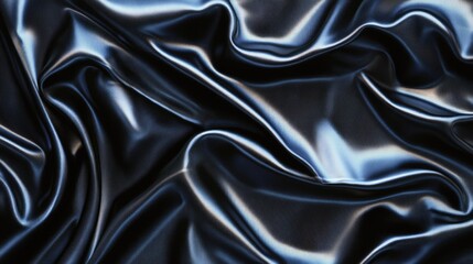 Obraz premium Glossy Black Fabric Texture for Background and Design Use