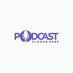 podcast chat logo design. collection of vector podcast chat logos.