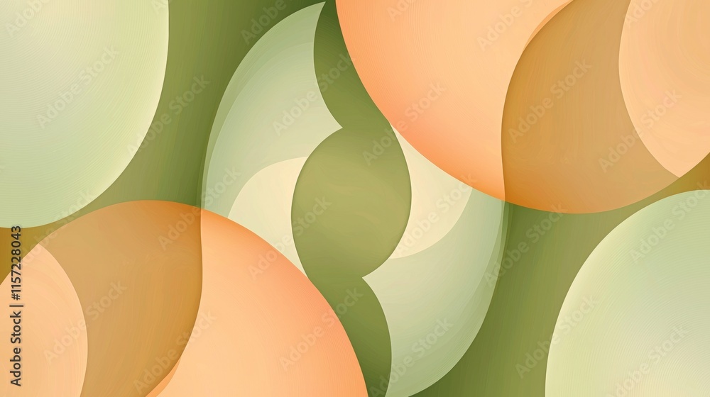 Aufkleber smooth, overlapping circles in shades of orange and green create a dynamic and visually appealing ab