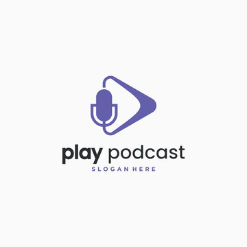 podcast chat logo design. collection of vector podcast chat logos.
