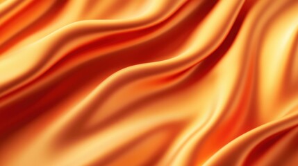 Obraz premium Elegant orange silk fabric drapes gracefully, highlighting smooth waves and rich texture in soft lighting, perfect for a luxurious interior or fashion design concept