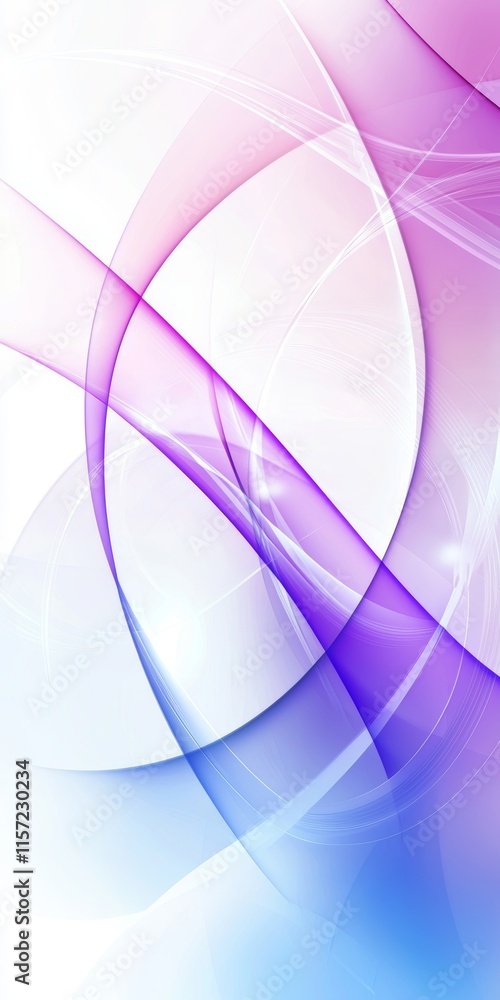 Poster intertwining pink and blue translucent curves create a dynamic and elegant abstract composition on a
