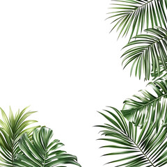 PNG Palm leaves frame vegetation rainforest arecaceae.