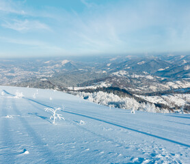 Winter mountain snowy landscape