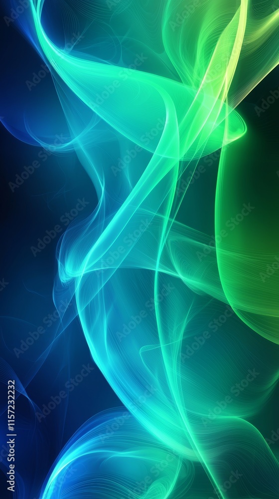 Poster smooth and elegant gradient waves create a dynamic and vibrant abstract design, blending blue and gr