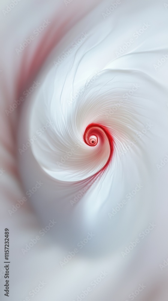 Aufkleber smooth white and red lines creating a beautiful swirl with a tunnel effect, perfect for backgrounds 