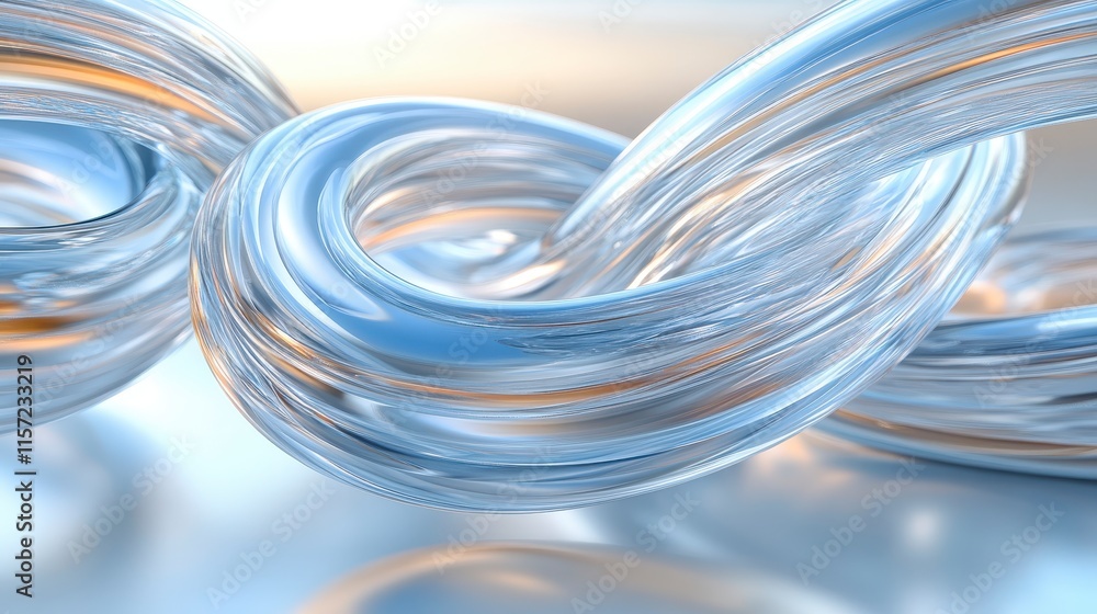 Poster a close-up image of intertwined, transparent tubes creating a flowing, dynamic visual effect against