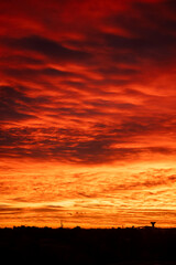red sunset sky