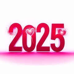 2025 happy new year typography logo design concept