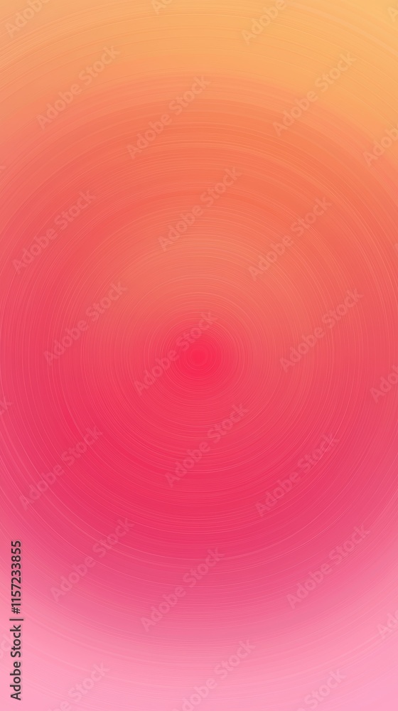 Poster concentric circles in vibrant shades of pink and orange create a mesmerizing visual effect, radiatin