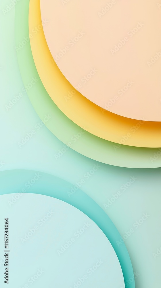 Poster abstract background featuring pastel-colored circular shapes overlapping each other, creating a visu